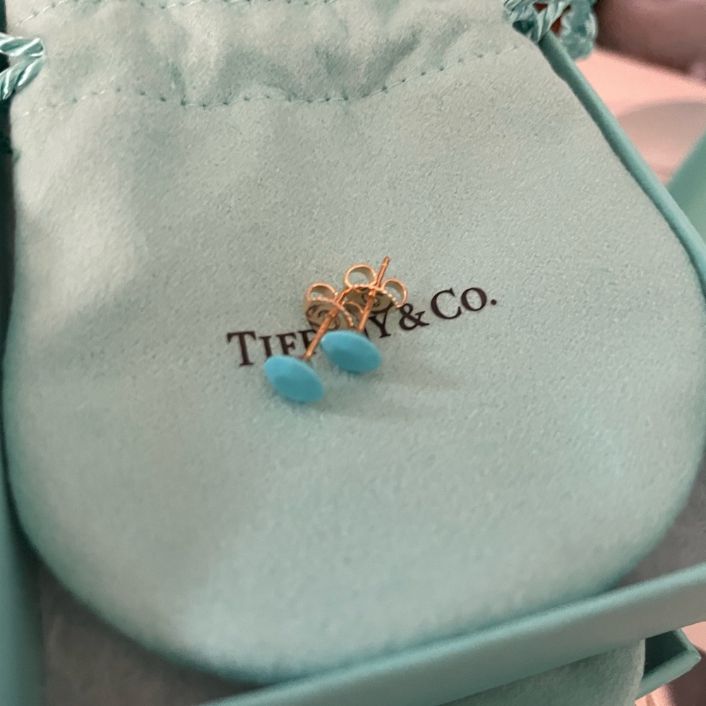 Tiffany & Co‎ 18K yellow gold and torquise earrings